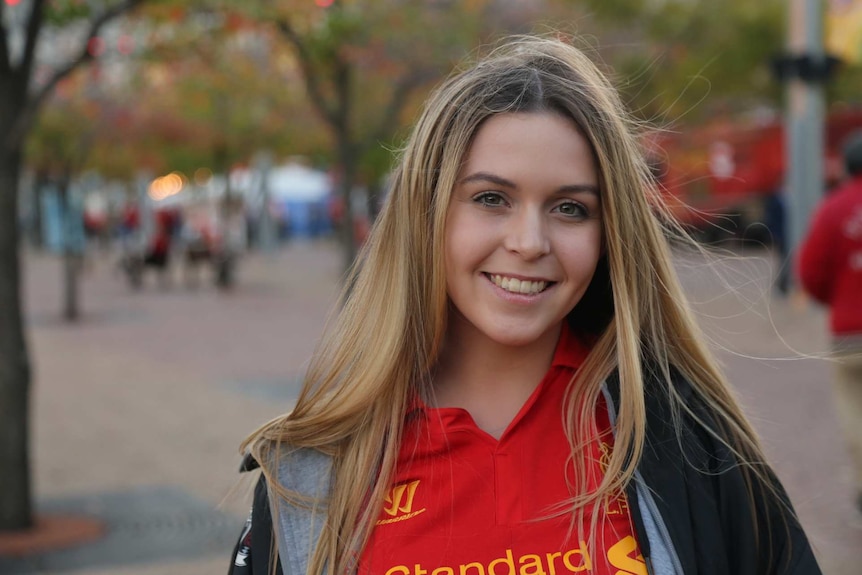 Caitlin O'Hehir attend the Liverpool vs Sydney FC match at Sydney Stadium