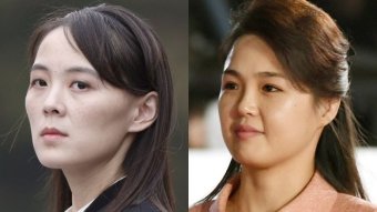 Kim Jong-un's sister Kim Yo-jong (left) and his wife Ri Sol-ju