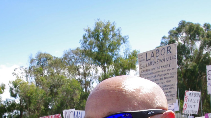 Angry Anderson at anti-carbon tax rally in Canberra