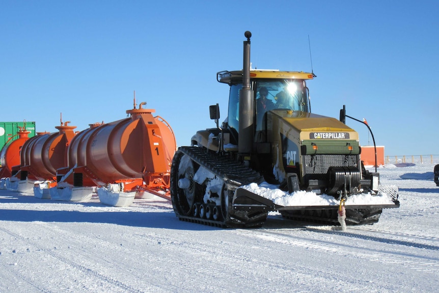 A tractor in Antarctica