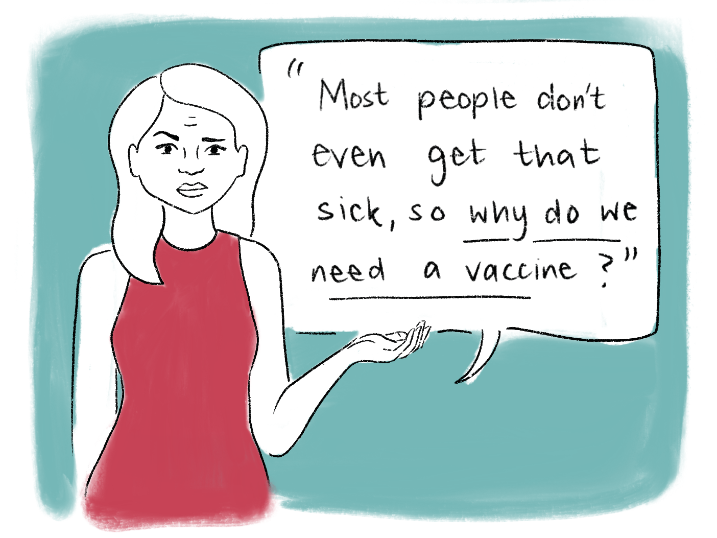 Vaccination comic scene 18. Read the transcript below.