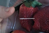 Facebook post purportedly showing strawberry with a needle, Rosny Park, Tasmania.