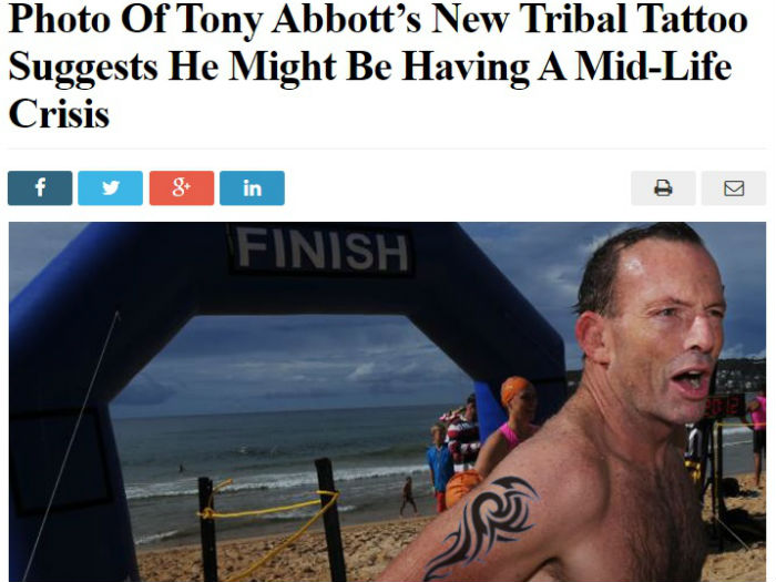 Tony Abbott, as he appeared in the Betoota Advocate earlier this week (www.betoota.com)