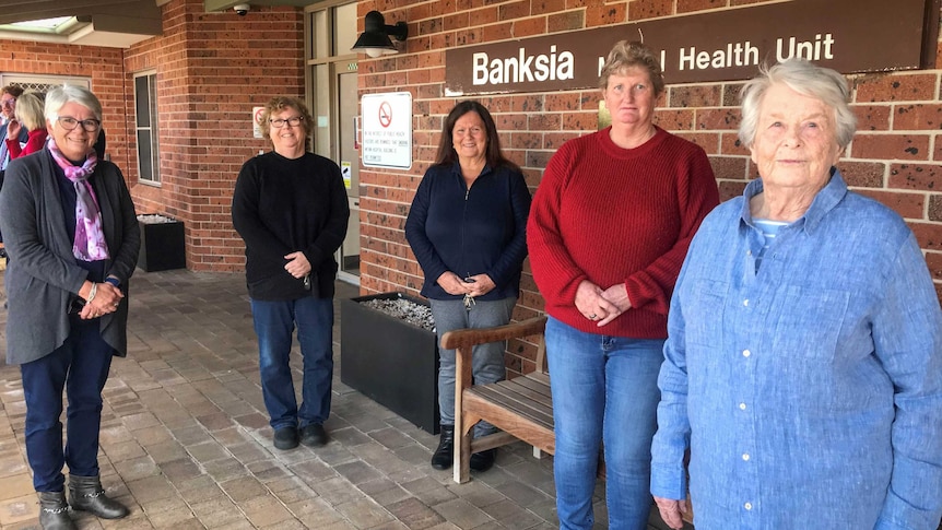 Five women stand outside Tamworth's Banksia Mental health Unit