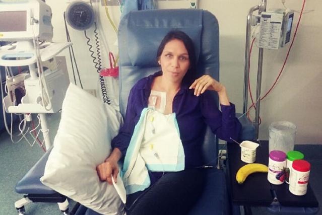 Nicole Yarran having cancer treatment.