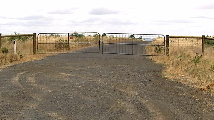 The private track out of Eynesbury is locked