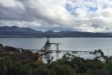 Triabunna wharf, east coast of Tasmania.