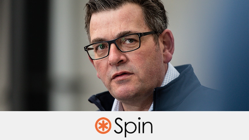 Daniel Andrews tight headshot. VERDICT: "Spin" with an orange asterisk