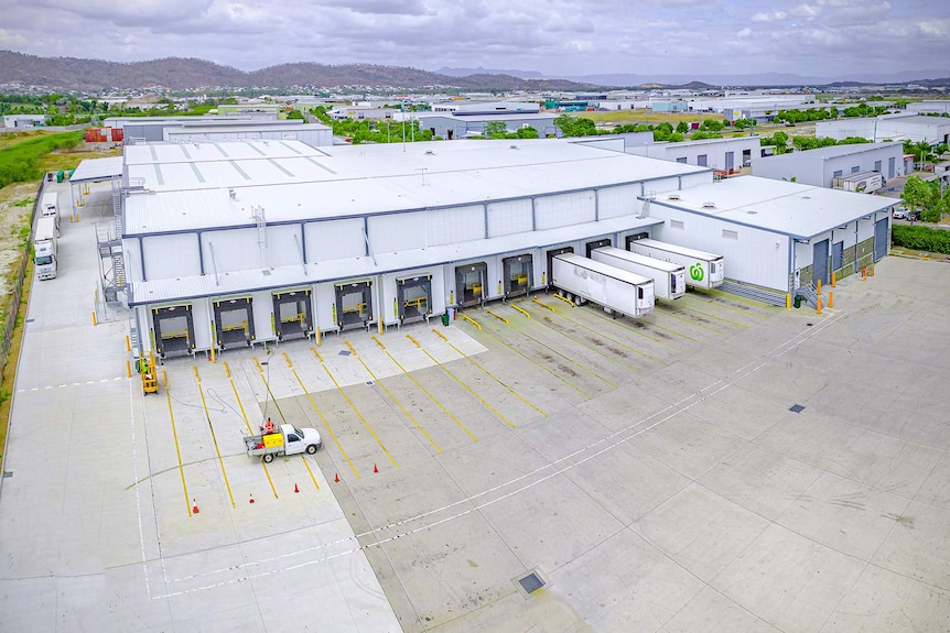 An overhead photo of the Woolworths regional distribution centre in Townsville