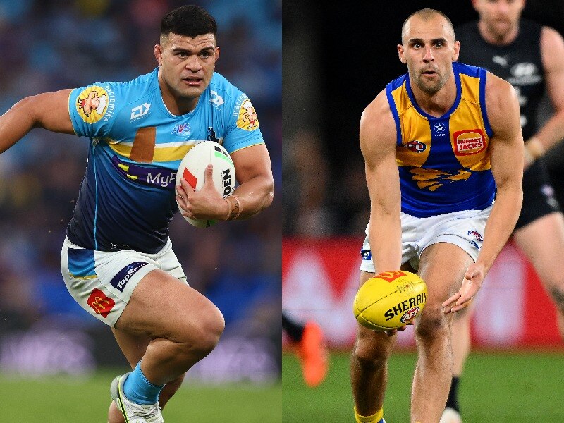 Composite image of David Fifita (left) and Dom Sheed.