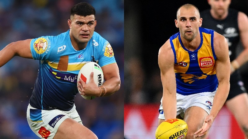 Composite image of David Fifita (left) and Dom Sheed.