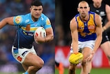 Composite image of David Fifita (left) and Dom Sheed.
