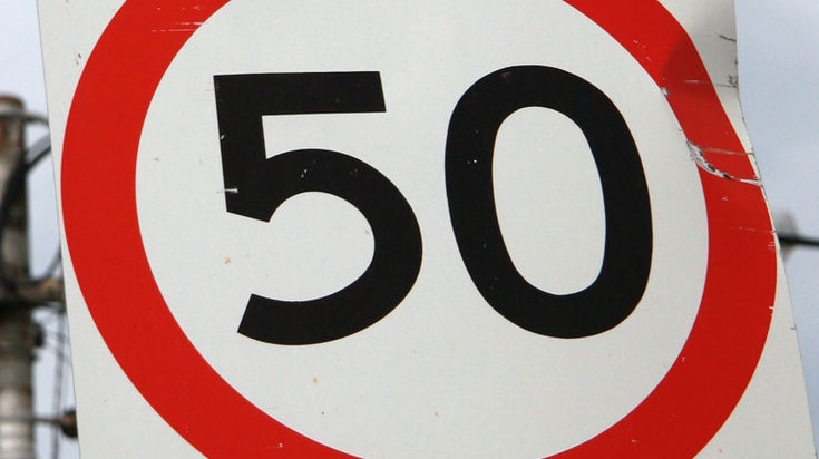 A Monash University study shows 50km speed limit cuts the risk of accidents.