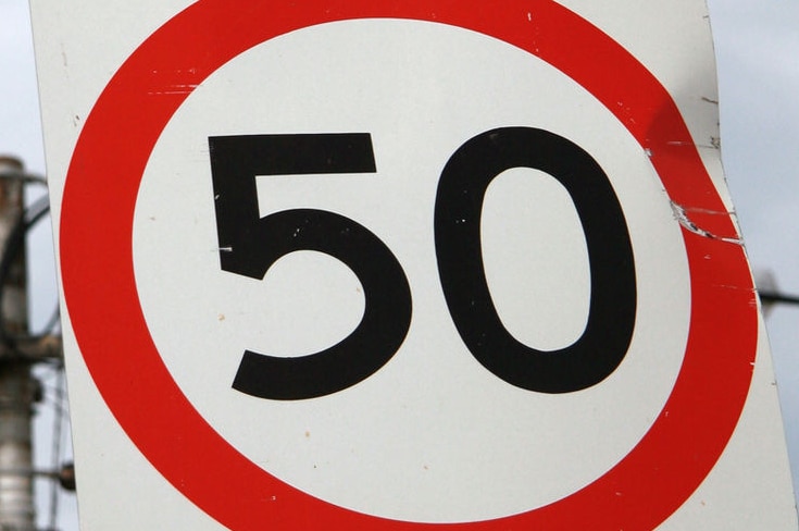 50kph speed limit sign