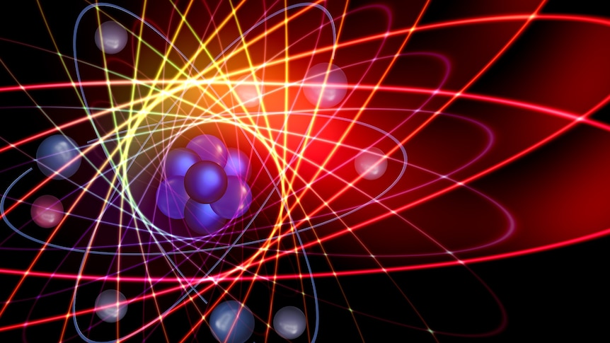 Artist's impression of subatomic particles.