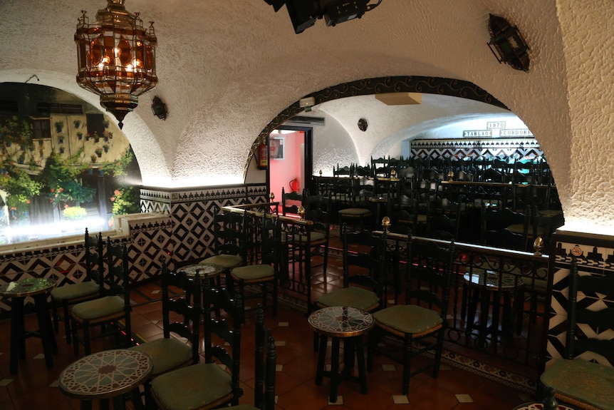 An empty tablaos in Spain.