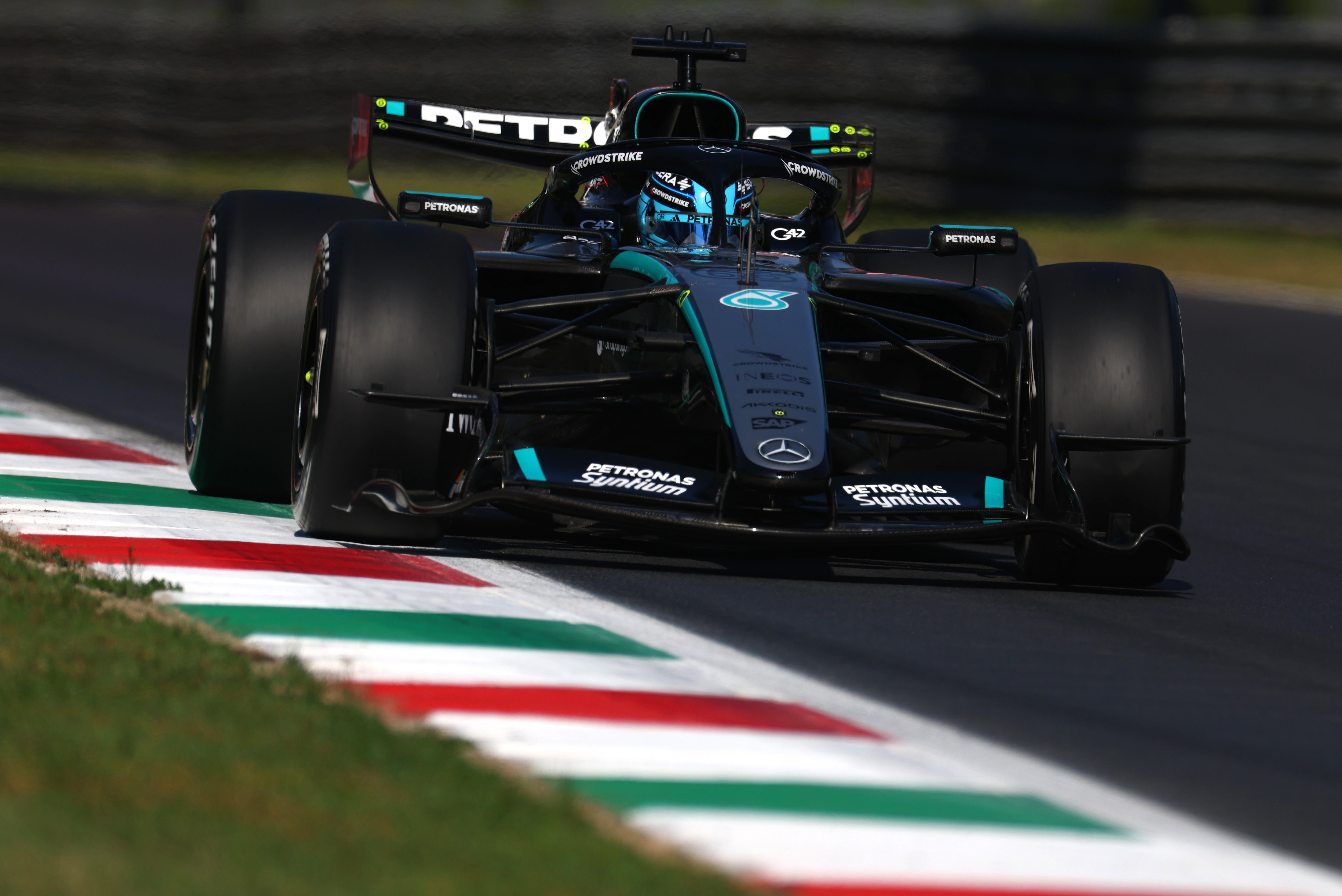 George Russell hits back for Mercedes in Monza practice