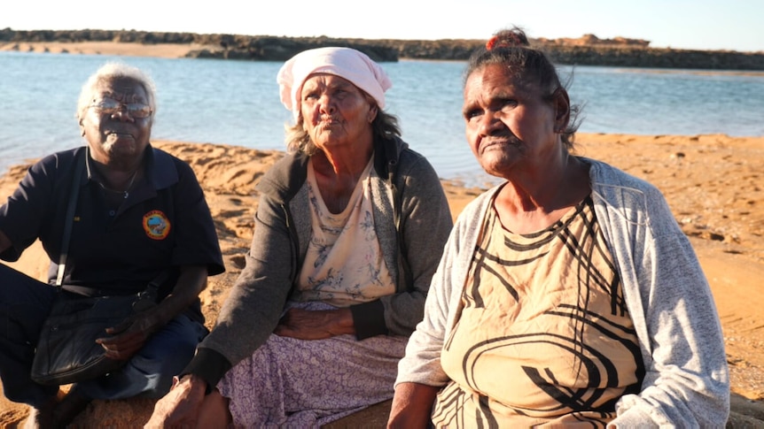 Bidyadanga resident Sylvia Shoveller (right) and Jessica Bangu (left) were terrified after an earthquake off the WA coast.