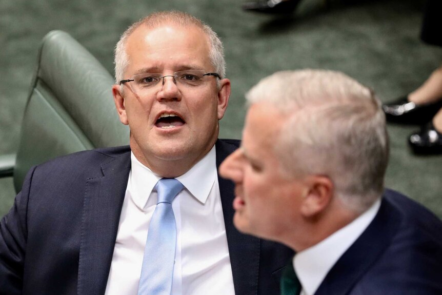 Morrison exhales as McCormack speaks in Parliament