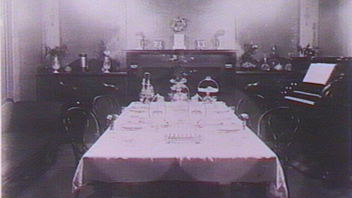 The dining room which was lit from the first hyrdo-electric plant.