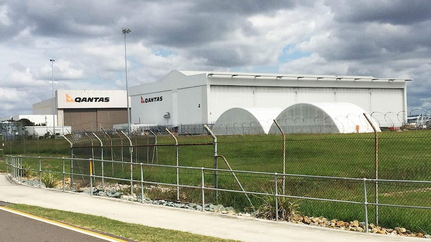 The Qantas hangar at Brisbane Airport where the sprinkler failure occurred, Friday April 14, 2017