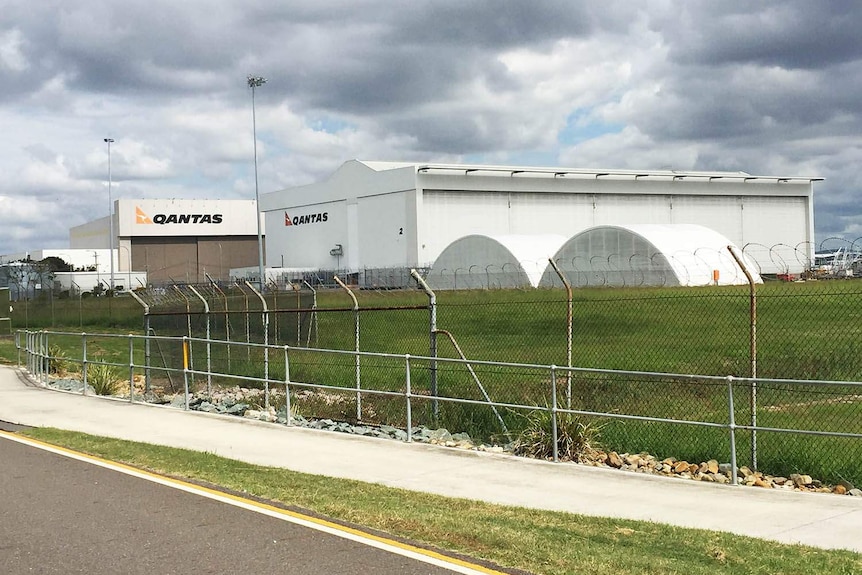 The Qantas hangar at Brisbane Airport where the sprinkler failure occurred, Friday April 14, 2017