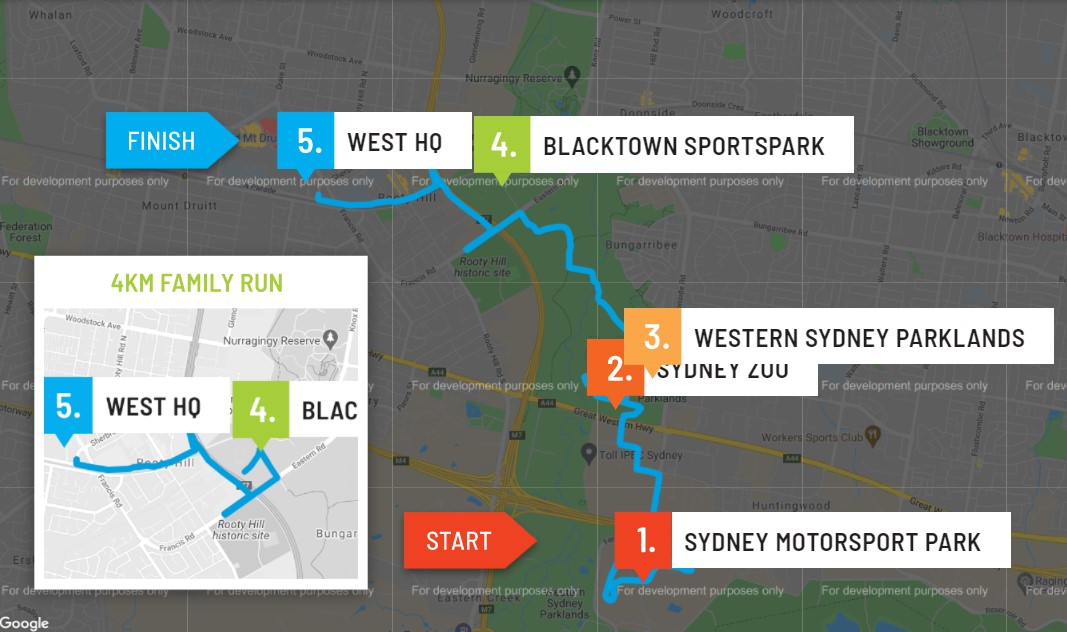 A map showing the route.