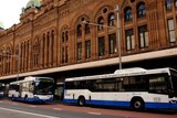 Generic pic of Sydney buses passing through a Sydney street, February 3, 2009.
