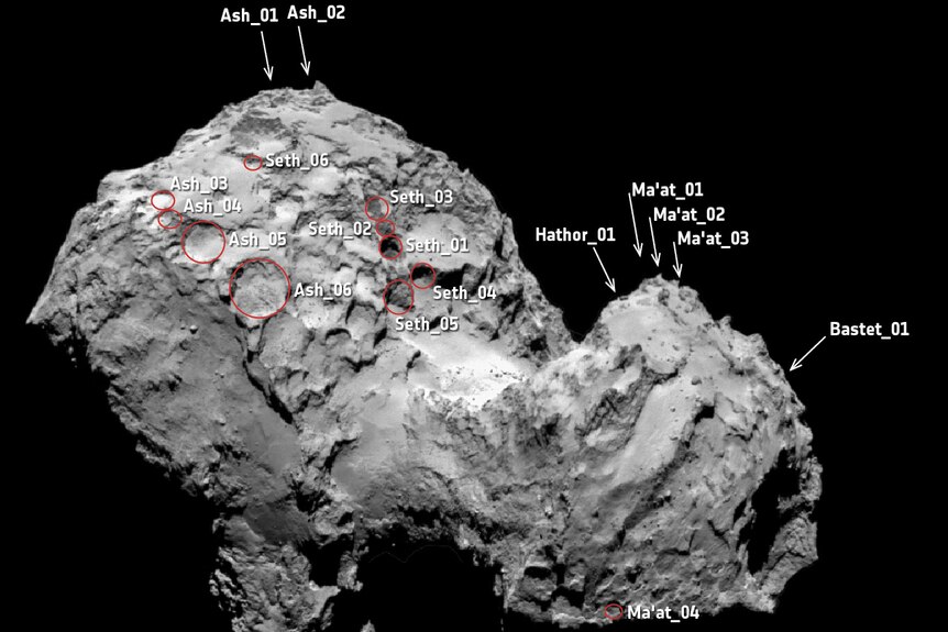 An image showing the Ma'at region of comet 67P