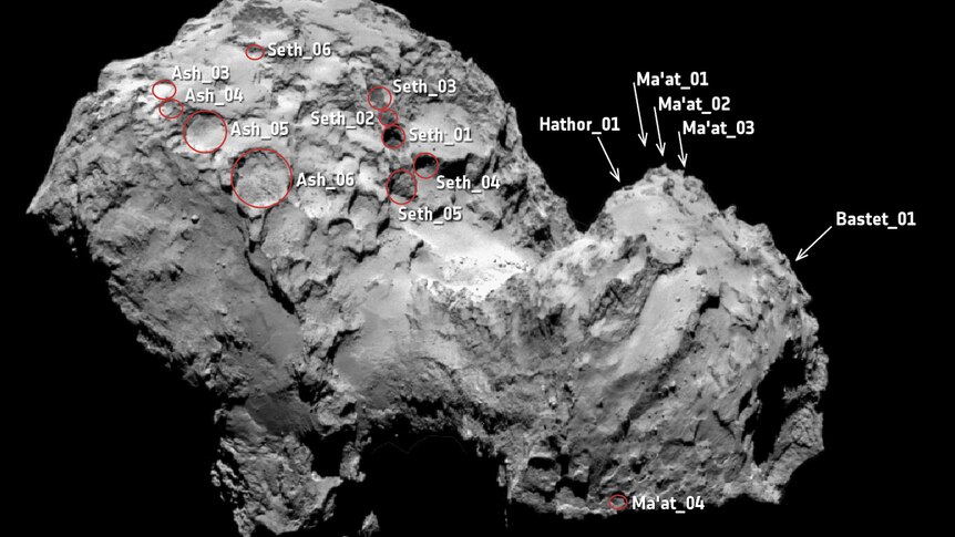 An image showing the Ma'at region of comet 67P