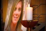 Tara Costigan funeral photo and candle