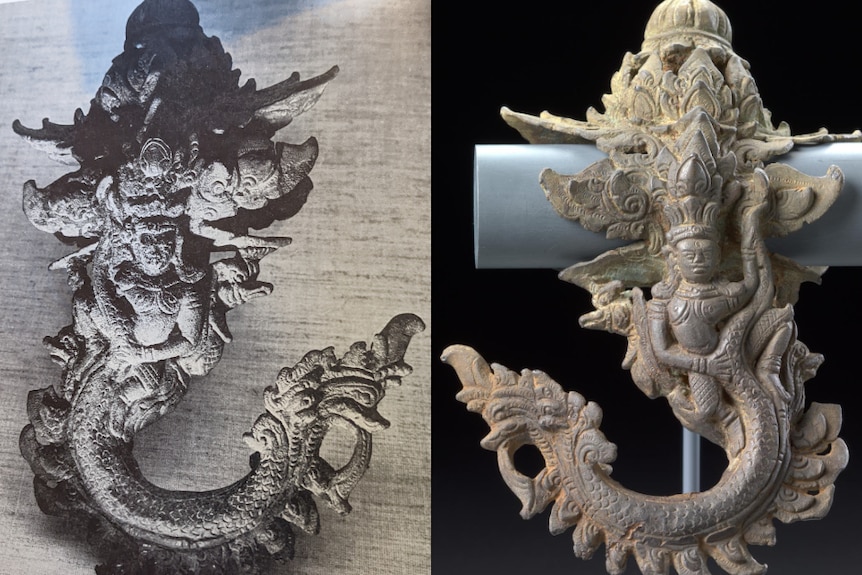 Hook for a palanquin decorated with Krishna dancing on Kaliya and lotus forms