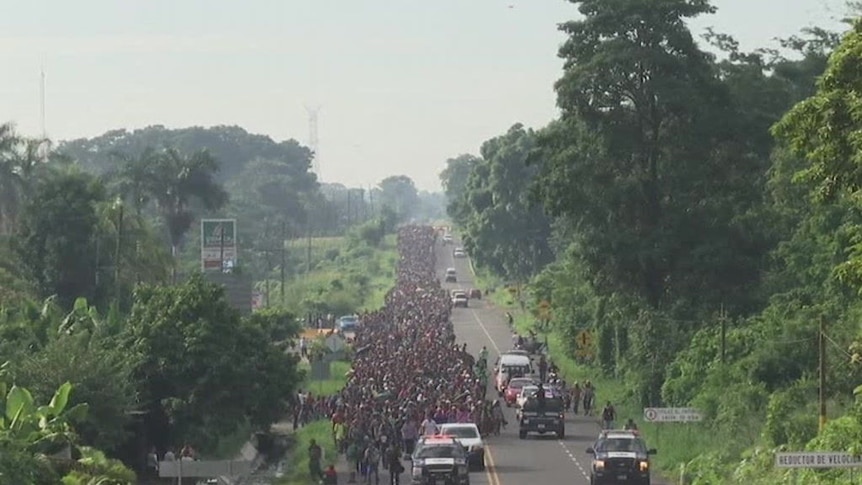 The migrant caravan has become a key focus of Mr Trump as it makes its way to the US-Mexico border