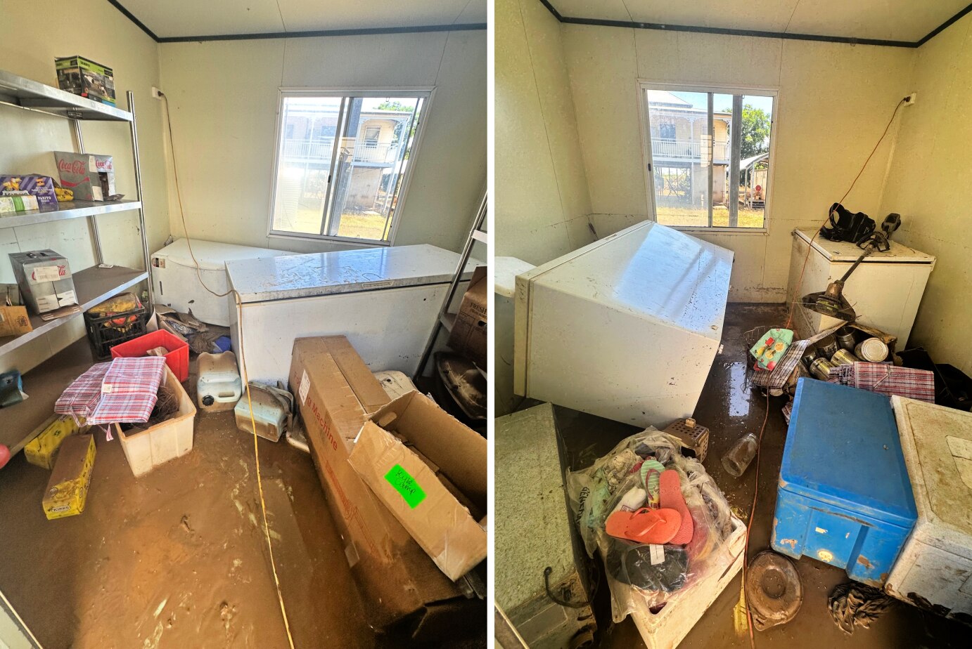 Household items in mud