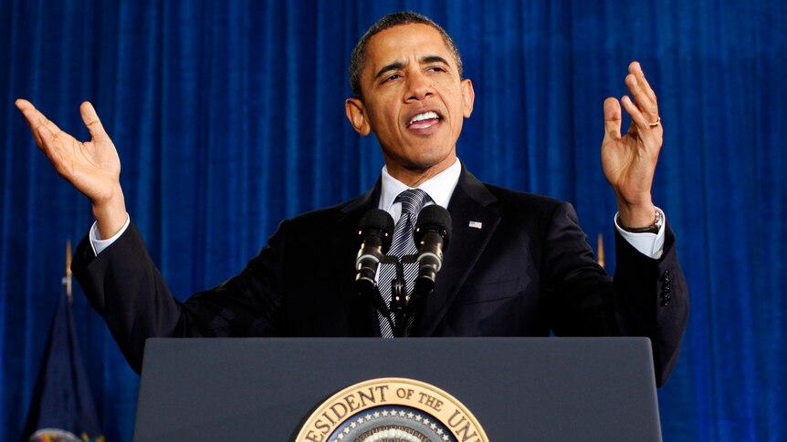 US President Barack Obama speaks about the economy and a payroll tax cut compromise.