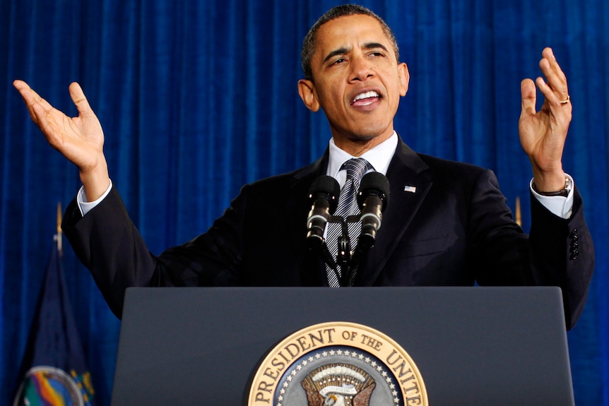 US President Barack Obama speaks about the economy and a payroll tax cut compromise.
