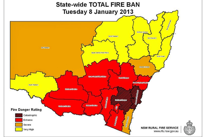 RFS fire danger map