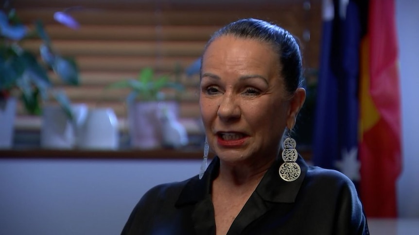 Indigenous Affairs Minister Linda Burney speaks during a sit-down television interview.