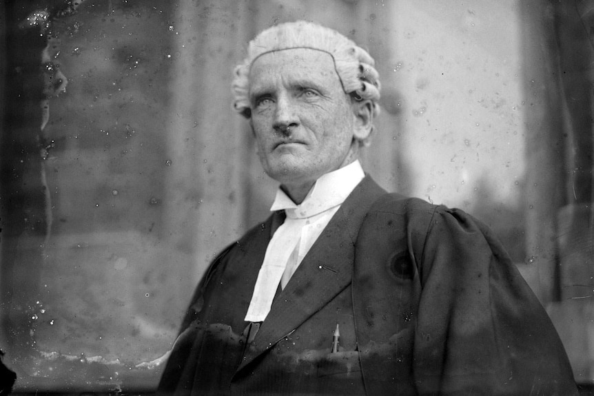 Audrey Jacob's lawyer, Arthur Haynes, pictured in wig and gown in 1928.