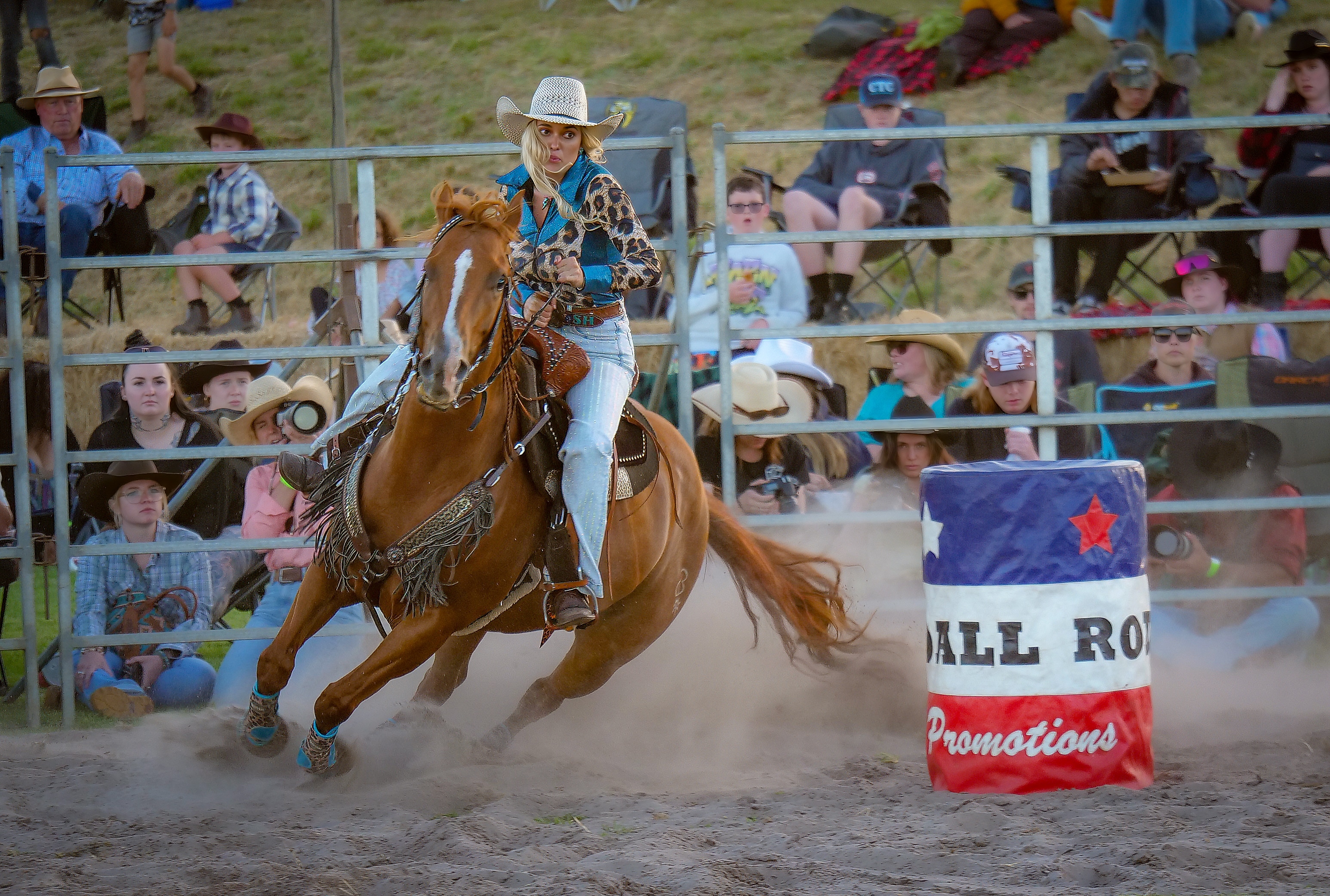 A woman riding a horse
