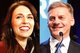 Jacinda Ardern and Bill English in a composite from election night