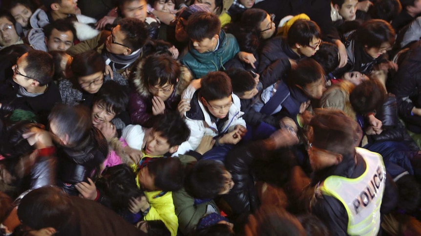 A view of the Shanghai New Year's Eve stampede