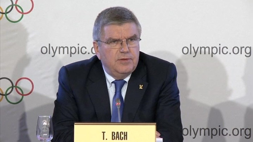 IOC President Thomas Bach talks about the ban