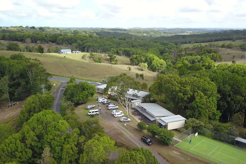 Aerial shot of Coorabell public school on the NSW north coast.