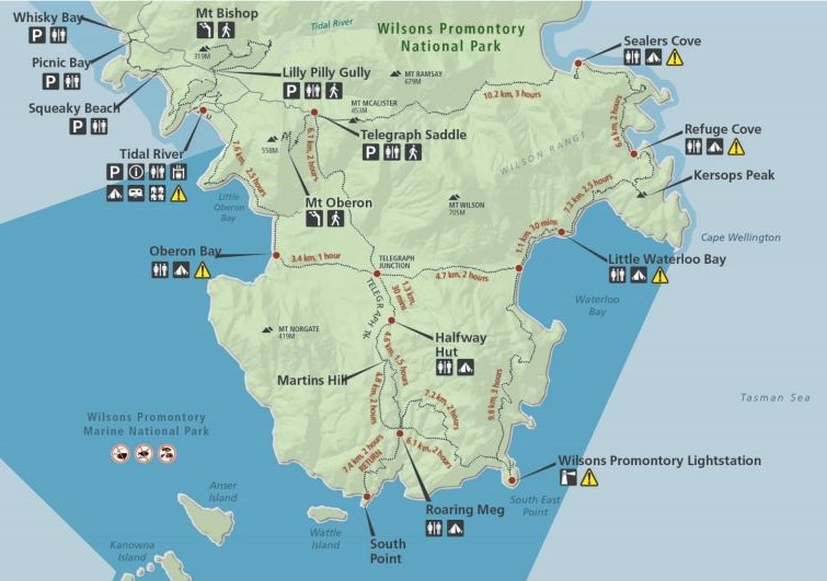Wilsons Prom Fishing Map Wilsons Promontory's Southern Section Closes Due To 'Significant' Flood  Damage, 500 Easter Bookings Cancelled - Abc News