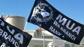 MUA flags flying at Fremantle