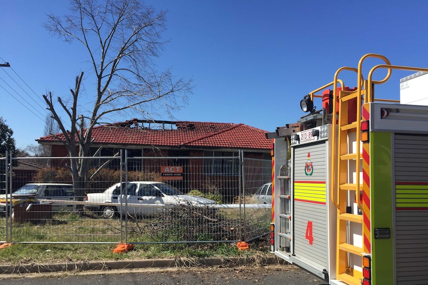 Fire destroyed a Mr Fluffy asbestos house