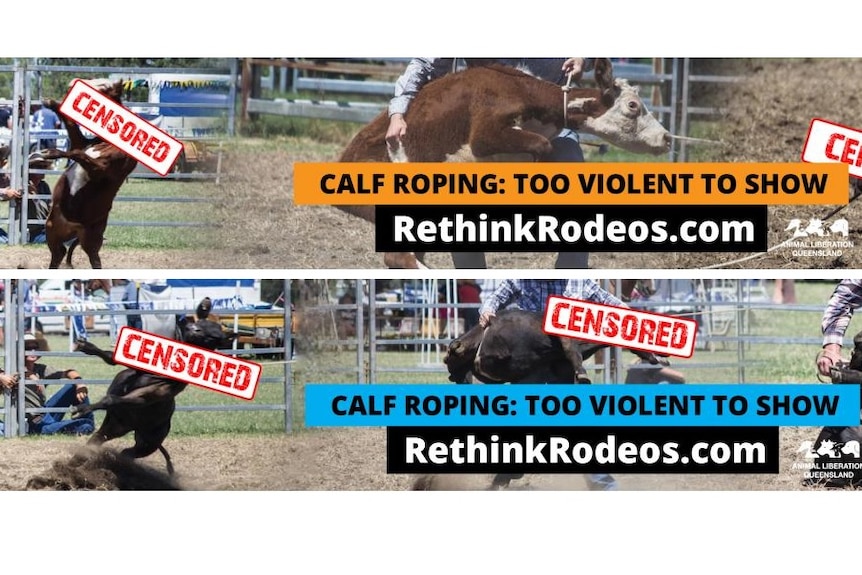 The censored calf roping billboard