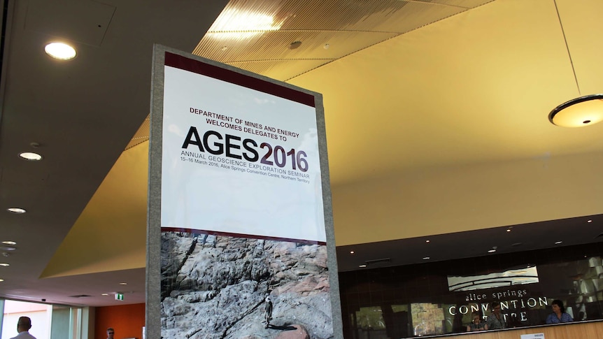 A picture of a monolith AGES conference sign at the entrance to the convention centre.