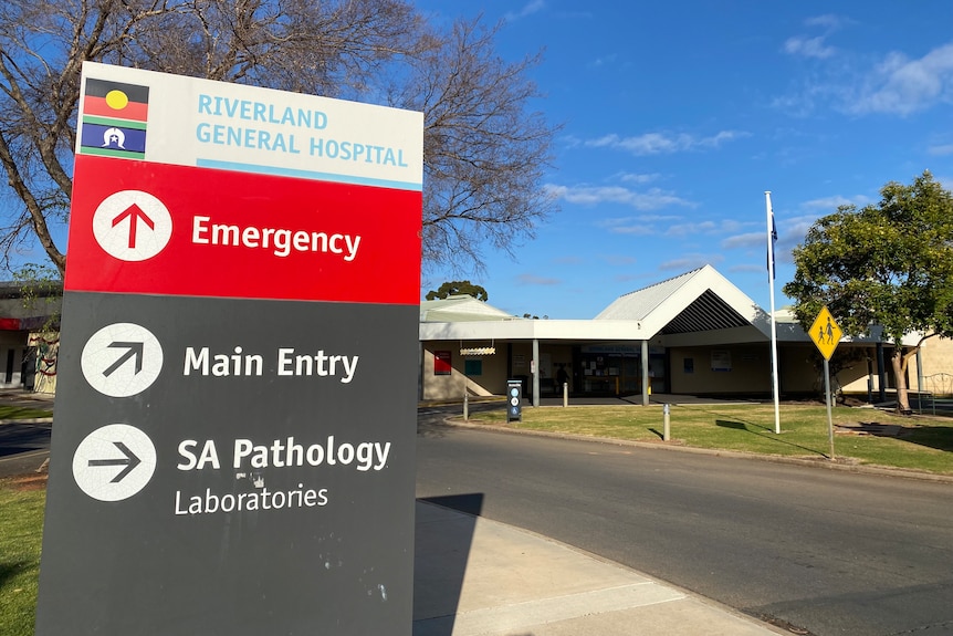 The front sign of a regional hospital in South Australia's Riverland 